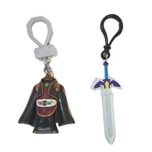 Zelda Lot of 2 Keychains Ganondorf 2.75" & Link’s Master Sword 3.5" Clips Ganon